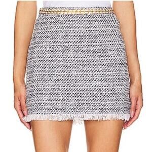 Generation Love Women's Stella Tweed Skirt - White/Indigo - 6 - New with tags